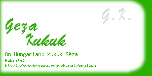 geza kukuk business card